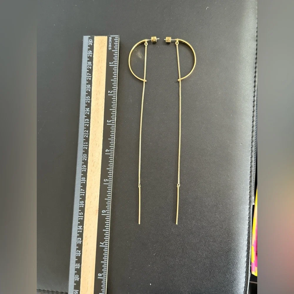 Jenny Bird threaded half hoop earrings in gold - rare - Picture 7 of 7